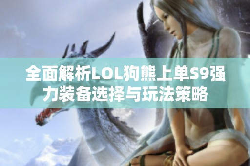 全面解析LOL狗熊上单S9强力装备选择与玩法策略