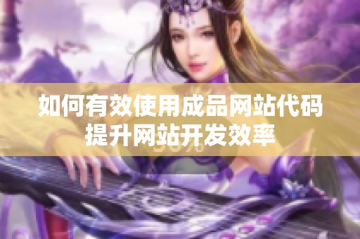 如何有效使用成品网站代码提升网站开发效率