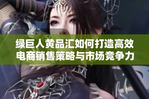 绿巨人黄品汇如何打造高效电商销售策略与市场竞争力