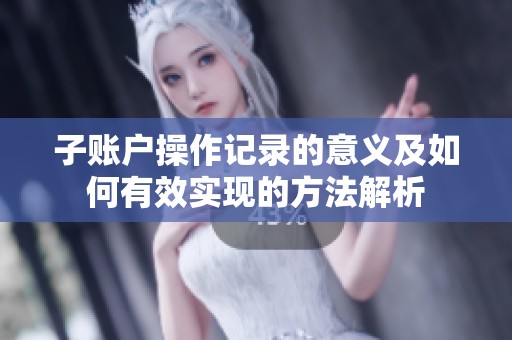 子账户操作记录的意义及如何有效实现的方法解析