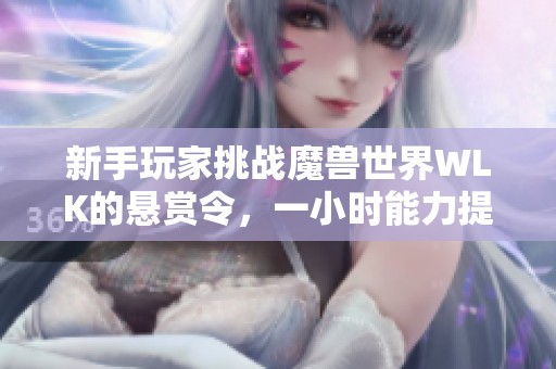 新手玩家挑战魔兽世界WLK的悬赏令，一小时能力提升指南