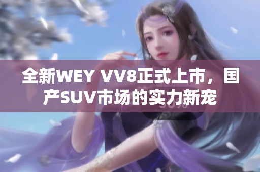 全新WEY VV8正式上市，国产SUV市场的实力新宠