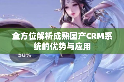 全方位解析成熟国产CRM系统的优势与应用