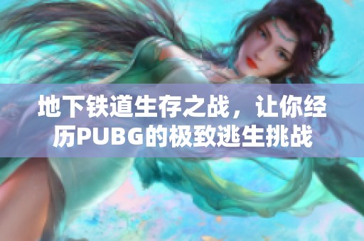 地下铁道生存之战，让你经历PUBG的极致逃生挑战