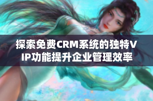 探索免费CRM系统的独特VIP功能提升企业管理效率