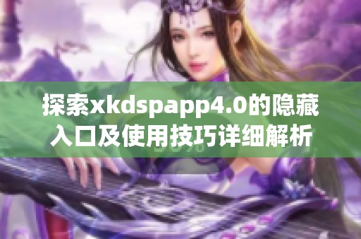 探索xkdspapp4.0的隐藏入口及使用技巧详细解析