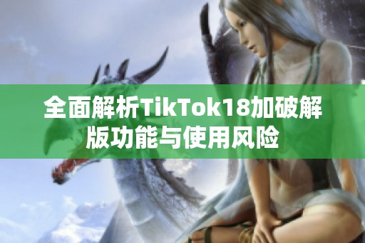 全面解析TikTok18加破解版功能与使用风险