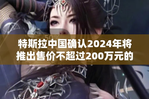 特斯拉中国确认2024年将推出售价不超过200万元的六座版Model