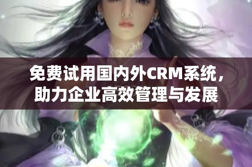 免费试用国内外CRM系统，助力企业高效管理与发展