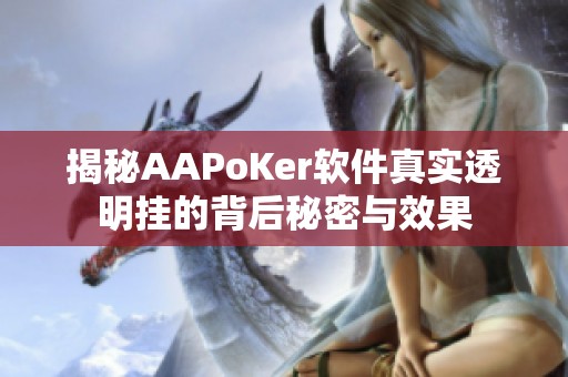 揭秘AAPoKer软件真实透明挂的背后秘密与效果