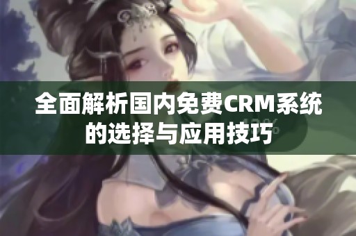 全面解析国内免费CRM系统的选择与应用技巧