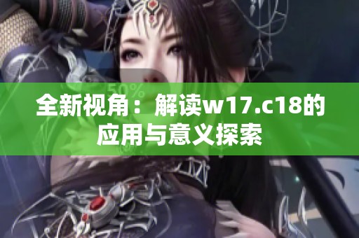 全新视角：解读w17.c18的应用与意义探索