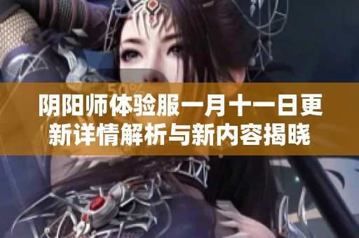 阴阳师体验服一月十一日更新详情解析与新内容揭晓