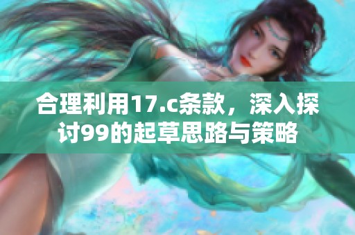 合理利用17.c条款，深入探讨99的起草思路与策略