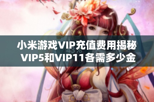 小米游戏VIP充值费用揭秘 VIP5和VIP11各需多少金额